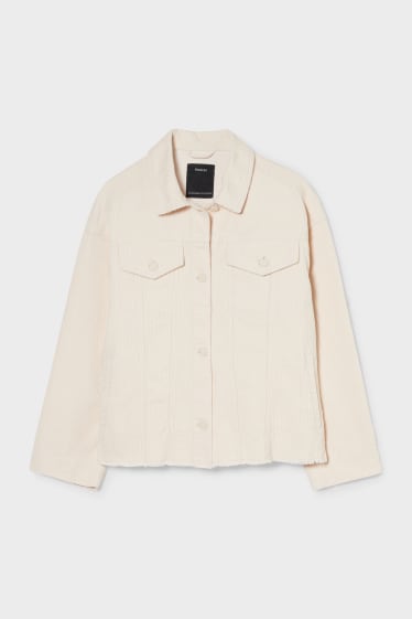Damen - Cordjacke - cremeweiß