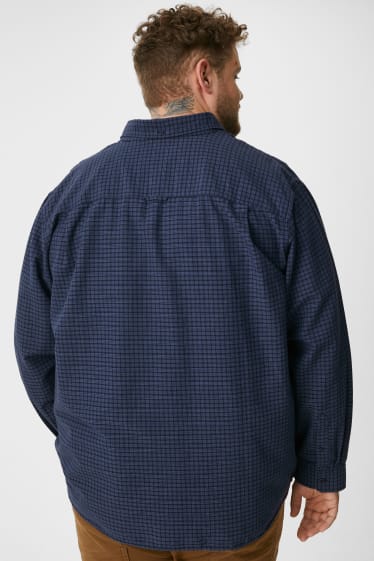 Hommes - Chemise - regular fit - col button down - à carreaux - bleu foncé