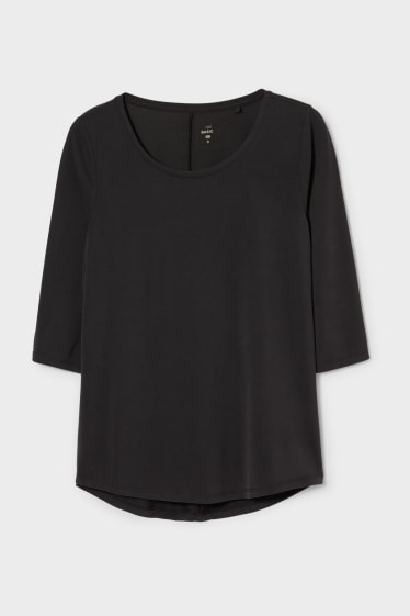 Damen - Basic-Langarmshirt - schwarz