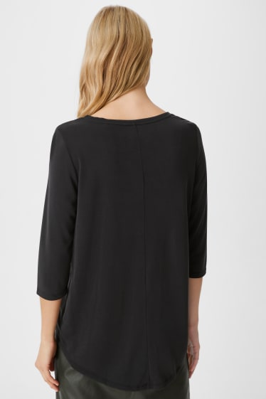 Women - Basic long sleeve top - black