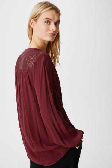 Dames - Blouse - donkerrood