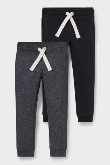 Niños - Pack de 2 - pantalón de deporte - gris jaspeado