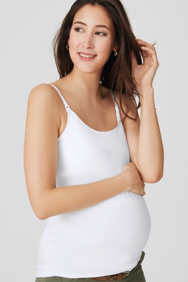 Donna - Confezione da 2 - top per allattamento - nero / bianco