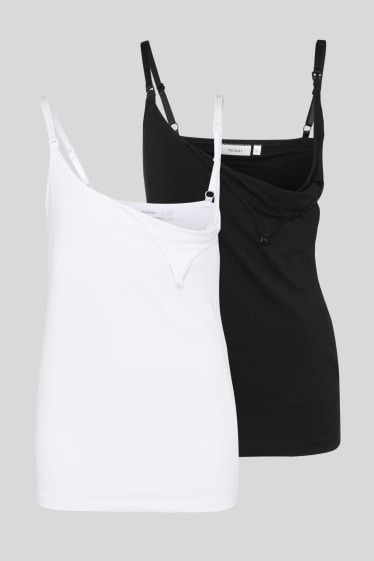 Damen - Multipack 2er - Still-Top - schwarz / weiß