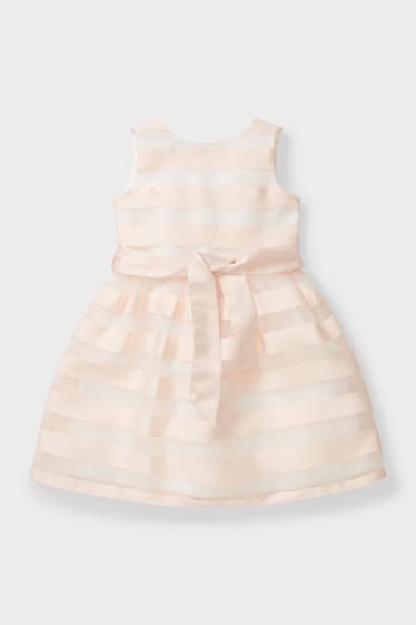 Bambini - Vestito - a righe - beige