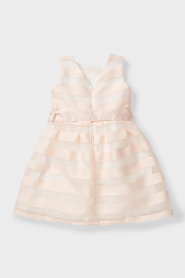 Bambini - Vestito - a righe - beige