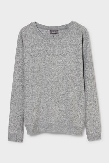 Damen - Pullover - hellgrau-melange