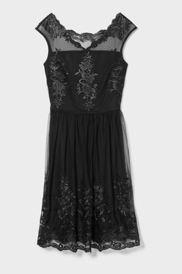Damen - Fit & Flare Kleid - festlich - schwarz