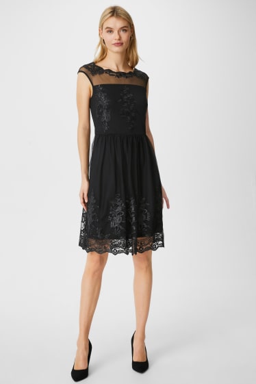 Women - Fit & flare dress - formal - black