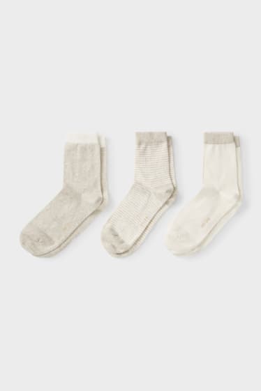 Dames - Set van 3 - sokken - beige