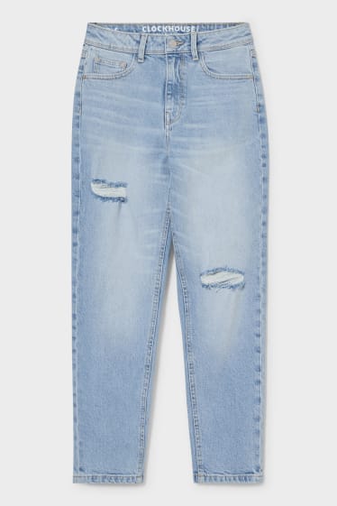 Nastolatki - CLOCKHOUSE - mom jeans - dżins-jasnoniebieski