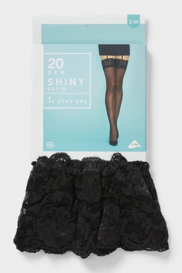 Dames - Stay ups - 20 DEN - zwart