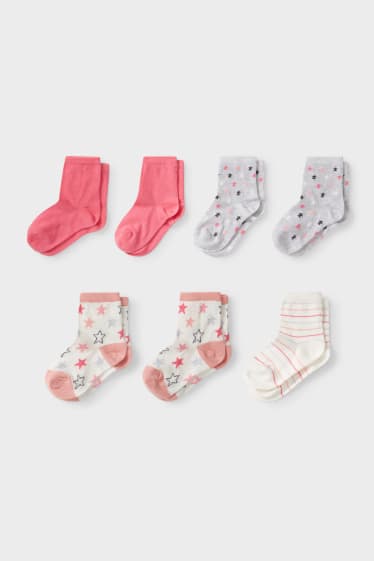 Niños - Pack de 7 - calcetines - rosa
