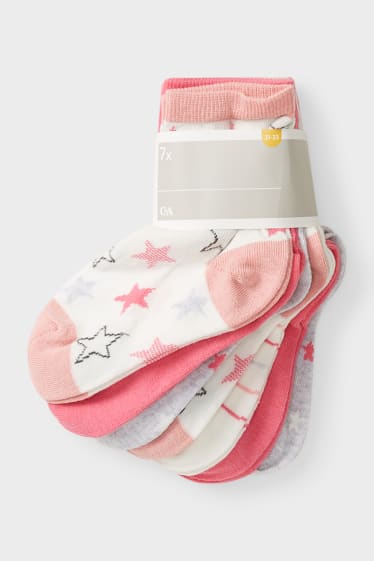 Niños - Pack de 7 - calcetines - rosa