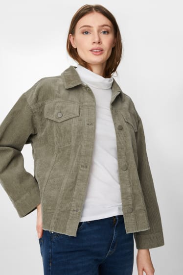 Women - Corduroy jacket - khaki