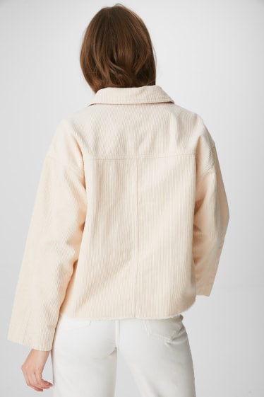 Damen - Cordjacke - cremeweiß