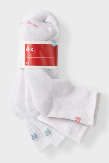 Mujer - Pack de 4 - calcetines de tenis - gris claro jaspeado