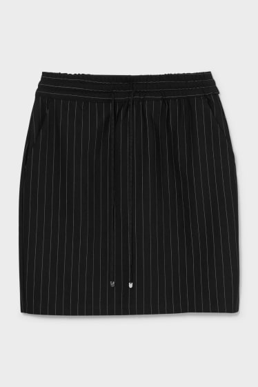 Women - Skirt - striped - black