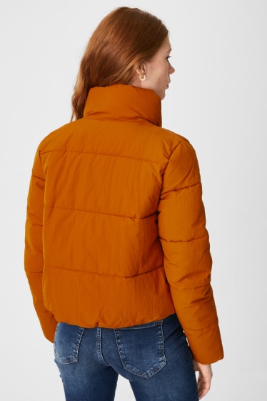 Kobiety - ONLY - pikowana kurtka - jasnopomarańczowy