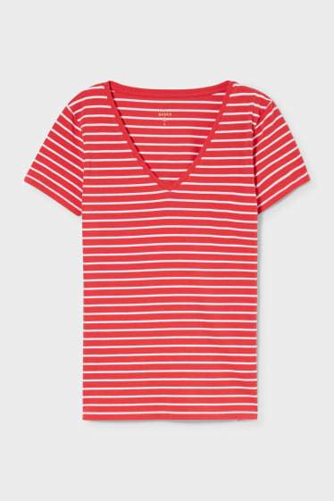 Donna - T-shirt basic - a righe - rosso