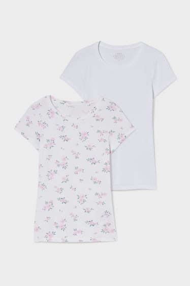 Nastolatki - CLOCKHOUSE - wielopak, 2 pary - T-shirt - biały