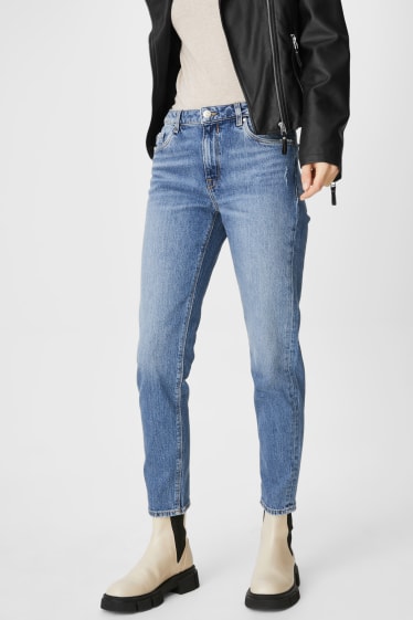 Mujer - Premium straight tapered jeans - vaqueros - azul