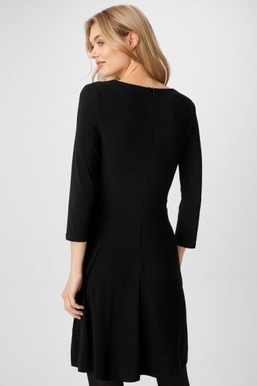 Women - Wrap dress with knot detail - formal - black