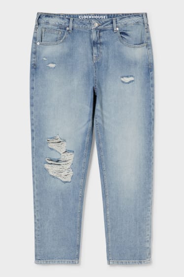 Teens & young adults - CLOCKHOUSE - boyfriend jeans - mid waist - denim-light blue