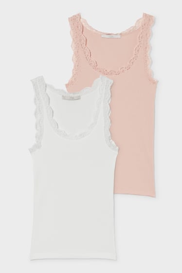 Teens & young adults - CLOCKHOUSE - multipack of 2 - top - white / rose
