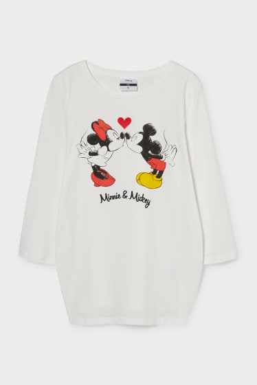 Dames - Set van 2 - zwangerschapslongsleeve - Disney - wit / zwart