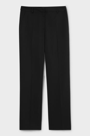 Women - Business trousers - straight fit - black