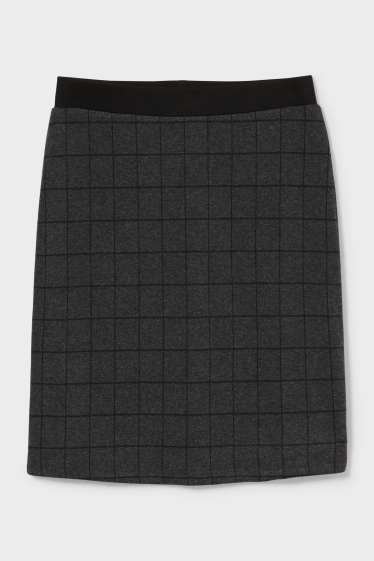 Women - Skirt - check - gray / black