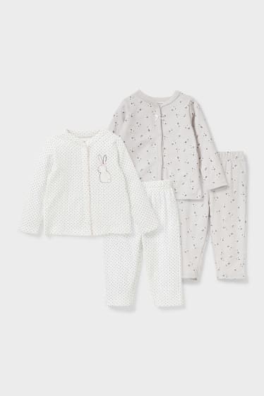 Bébés - Pyjamas pour bébé - pack de 2 - blanc crème