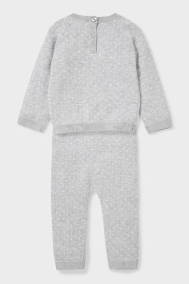 Babys - Disney - Baby-Outfit - gepunktet - grau-melange