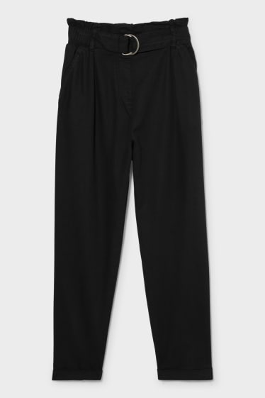 Women - CLOCKHOUSE - paper bag trousers - black