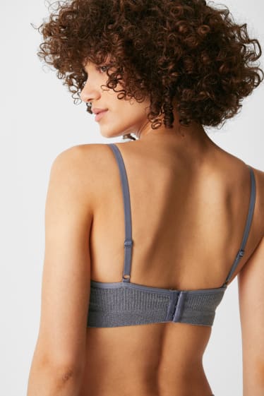Women - Non-wired bra - padded - seamless - dark gray / light gray