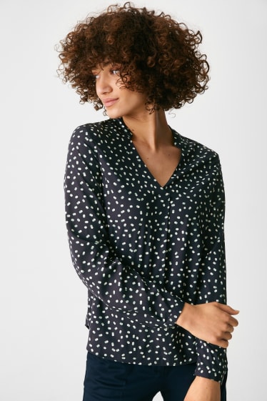 Donna - Blusa - pois - blu scuro