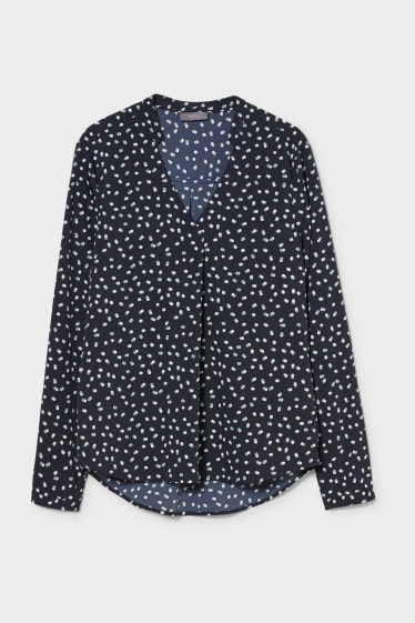 Donna - Blusa - pois - blu scuro