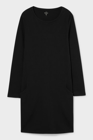 Femmes - Robe basique - coton bio - noir