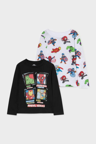 Bambini - Confezione da 2 - Marvel - maglia a maniche lunghe - nero