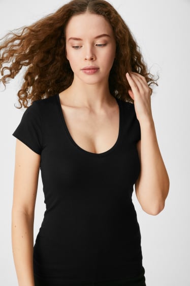 Women - CLOCKHOUSE - multipack of 2 - T-shirt - black