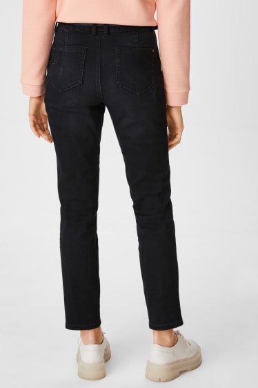 Women - Straight jeans classic fit with belt - black