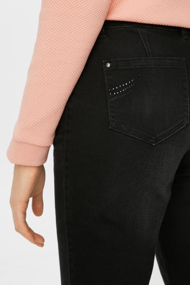 Women - Straight jeans classic fit with belt - black