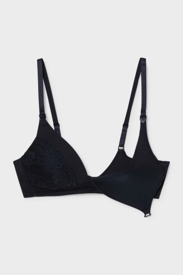 Women - Non-wired nursing bra - padded - dark blue