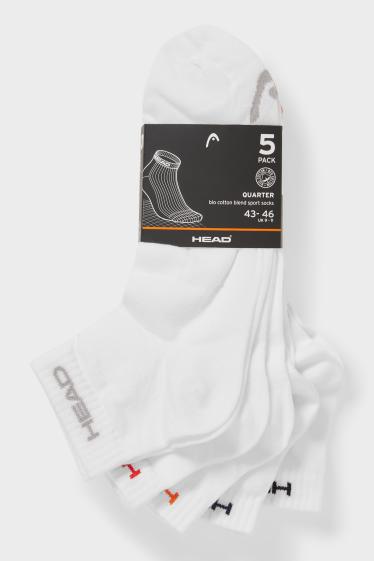 Men - HEAD - multipack of 5 - short sports socks - white