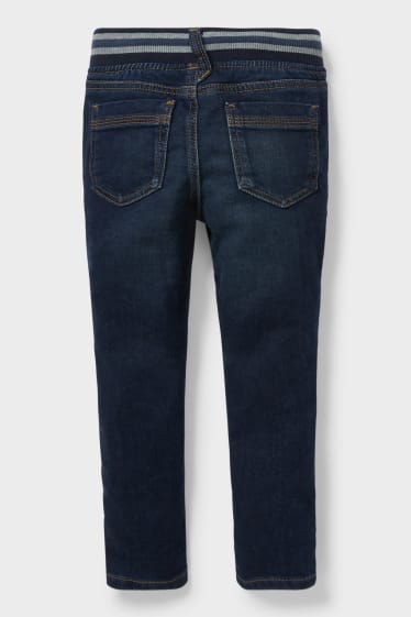 Dětské - Slim jeans - bio bavlna - džíny - tmavomodré
