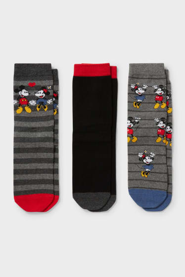 Femmes - Lot de 3 - chaussettes - Disney - gris anthracite