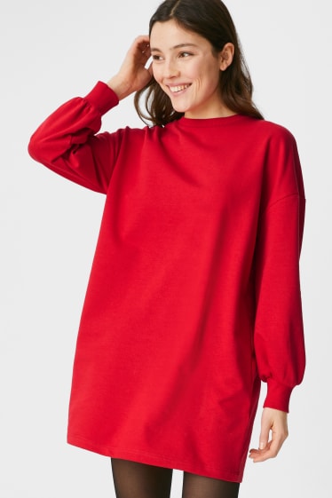 Women - CLOCKHOUSE - sweatshirt dress - red
