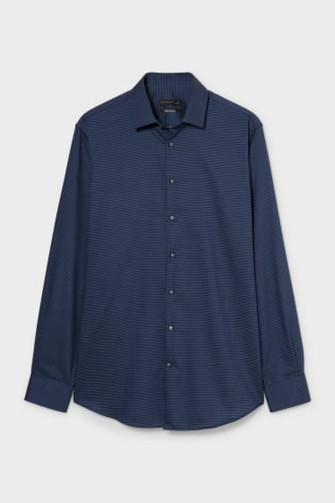 Men - Business shirt - regular fit - Kent collar - dark blue