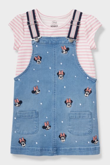 Enfants - Minnie Mouse - ensemble - robe et haut à manches courtes - jean bleu clair